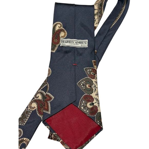 Vintage Hardy Amies London 100% Silk Paisley Print Tie - Picture 5 of 7